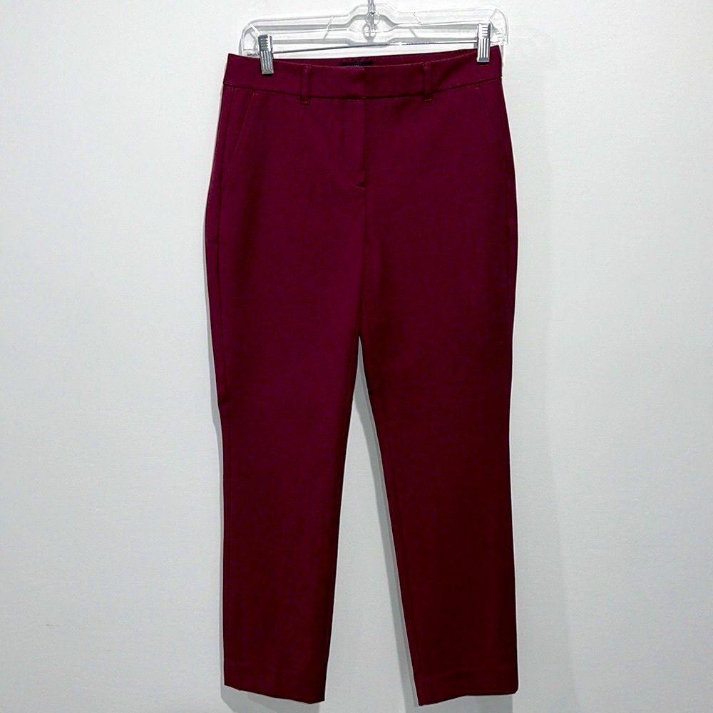 White House Black Market the comfort stretch ankle pants size 2 burgundy color
